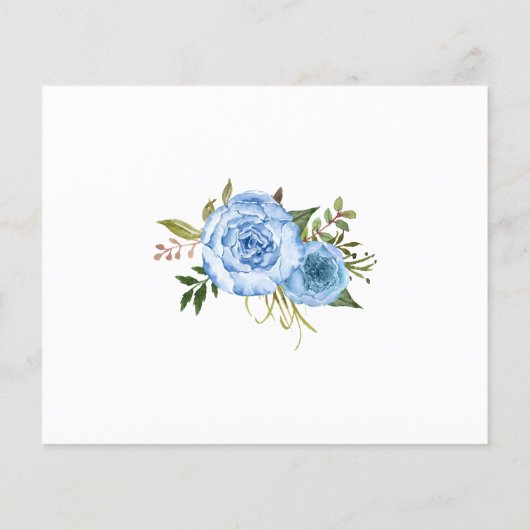 赤ちゃん青い花の赤ちゃんシャワーカードをお願い チラシ (裏面)