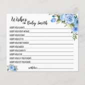 赤ちゃん青い花の赤ちゃんシャワーカードをお願い チラシ (正面)