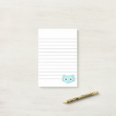 赤ちゃん青い象の絵を線を引いて ポストイット (デスク上)