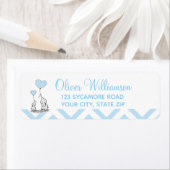 赤ちゃん青かわいい象パーソナライズされたたち ラベル (インサイチュ)