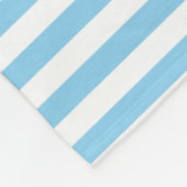 赤ちゃん青と白の中サイズ横ストライプ線 フリースブランケット (角)