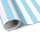 赤ちゃん青と白の中サイズ縦ストライプ型 ラッピングペーパー (ロールコーナー)