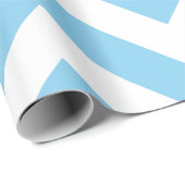 赤ちゃん青と白の大きいサイズのシェブロンストライプ ラッピングペーパー (ロールコーナー)