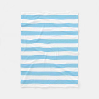 赤ちゃん青と白の大きいサイズ横ストライプ線 フリースブランケット