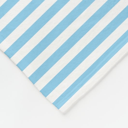 赤ちゃん青と白の小さいサイズ横ストライプ線 フリースブランケット (角)