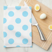 赤ちゃん青と白の水玉模様 キッチンタオル (四つ折り)