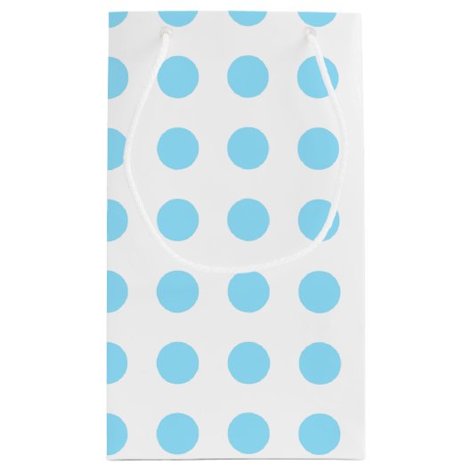 赤ちゃん青と白の水玉模様 スモールペーパーバッグ (裏面)