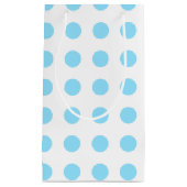 赤ちゃん青と白の水玉模様 スモールペーパーバッグ (正面)