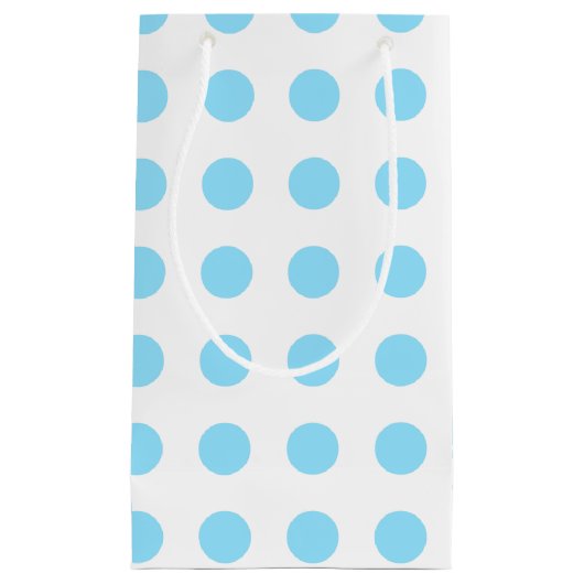 赤ちゃん青と白の水玉模様 スモールペーパーバッグ (正面)