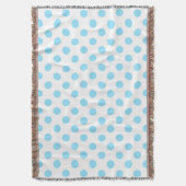 赤ちゃん青と白の水玉模様 スローブランケット (正面縦)