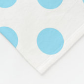 赤ちゃん青と白の水玉模様 フリースブランケット (角)