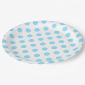 赤ちゃん青と白の水玉模様 ペーパープレート (アングル)