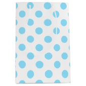赤ちゃん青と白の水玉模様 ミディアムペーパーバッグ (正面)