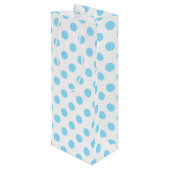 赤ちゃん青と白の水玉模様 ワインギフトバッグ (裏面アングル)