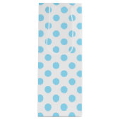 赤ちゃん青と白の水玉模様 ワインギフトバッグ (正面)