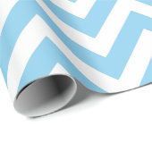 赤ちゃん青と白ミディアムサイズシェブロンストライプ ラッピングペーパー (ロールコーナー)