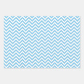赤ちゃん青と白違うサイズChevron ラッピングペーパーシート (正面3)