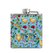 赤ちゃん青にニワトリとワイルドフラワー フラスク (裏面)