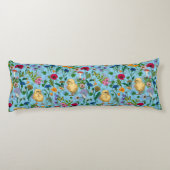 赤ちゃん青にニワトリとワイルドフラワー ボディピロー (裏面)