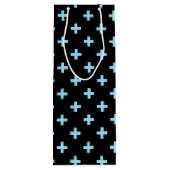 赤ちゃん青のポルカが黒に交差 ワインギフトバッグ (裏面)