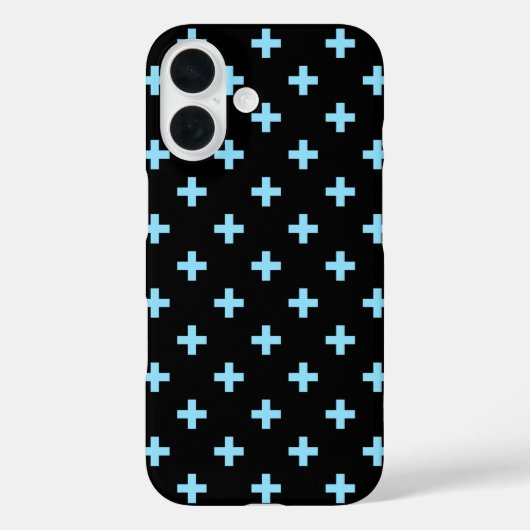 赤ちゃん青のポルカが黒に交差 Case-Mate iPhoneケース (裏面)