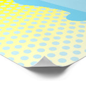 赤ちゃん青の子犬オンイエロー ポスター (角)