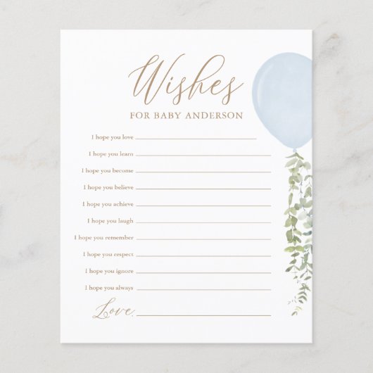 赤ちゃん青バルーン赤ちゃんシャワーゲームのご希望 (正面)