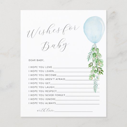 赤ちゃん青バルーン赤ちゃんシャワーゲームのご希望 (正面)