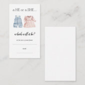 赤ちゃん青ピンク彼は彼女書はジェンダーの明らかに推測 エンクロージャーカード (正面/裏面)