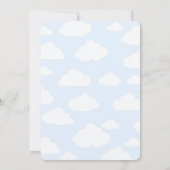 赤ちゃん青熱気球ボーイベビーシャワー 招待状 (裏面)