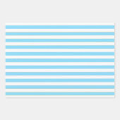 赤ちゃん青/白いストライプと象 ラッピングペーパーシート (正面)