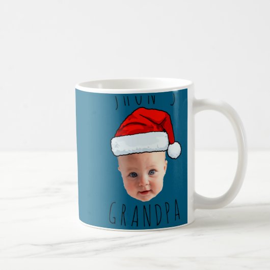 赤ちゃん顔サンタ帽子のクリスマス写真 コーヒーマグカップ (右)