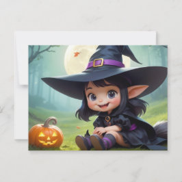 赤ちゃん魔女とカボチャ ポストカード