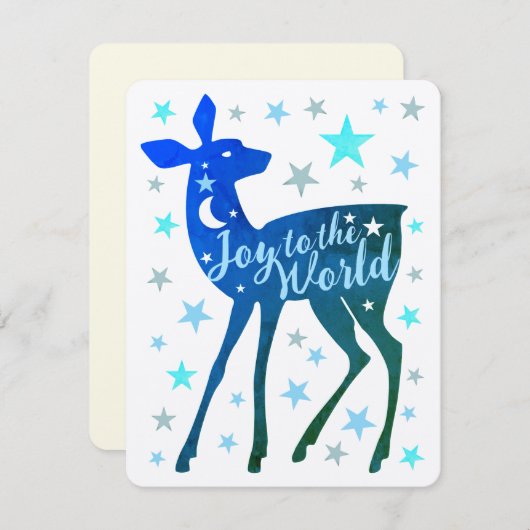 赤ちゃん鹿と星の喜びの世界 フラット シーズンカード (正面/裏面)