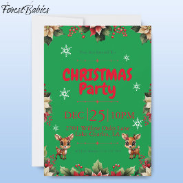 赤ちゃん鹿、子鹿、雌鹿、フラワーリンデブ 🦌 🎄 緑 シーズンカード