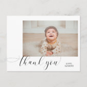 赤ちゃん1歳の誕生日ありがとう エレガントなスクリプトQRコード ポストカード (正面)