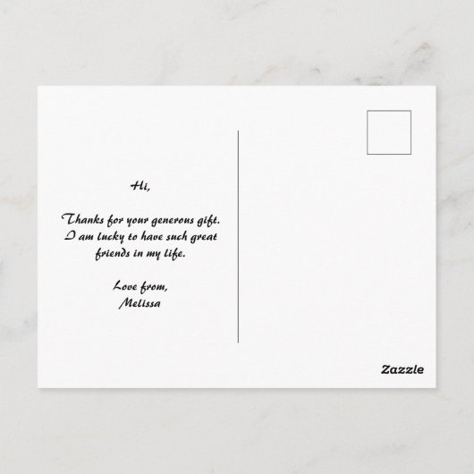 赤ちゃん ありがとう フォト ポストカード (裏面)