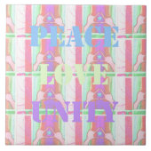 赤ちゃん キッズ  ピース ラブ ユニティ ハクナマタタ デザイン タイル (正面)