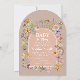 赤ちゃん 咲いたよ ワイルドフラワー ほんのりピンク 招待状