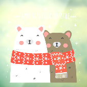 赤ちゃん 外は寒いよ かわいいクマの事業 ウィンドウサイン (シート3)