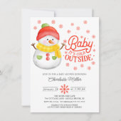 赤ちゃん 外は寒いよ ウィンター ベイビー シャワー 招待状 (正面)