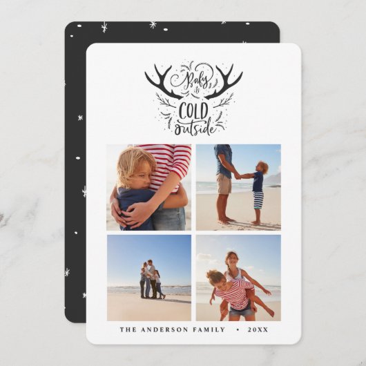 赤ちゃん、外は寒いよ スタッグ クリスマス ホリデー (正面/裏面)