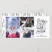 赤ちゃん 外は寒いわよ 現代版 スクリプト フォト シーズンカード (正面/裏面)