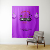 赤ちゃん 外は寒い パープル ベイビー シャワー タペストリー (インサイチュ)