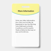 赤ちゃん 子ども 写真 名前 ID 身分証明書 バッジ (裏面)