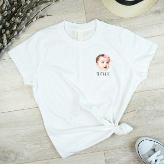 赤ちゃん 子供 猫 犬の顔 写真 ポケット おもしろTシャツ Tシャツ