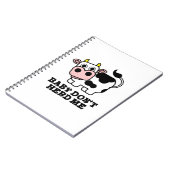 赤ちゃん、牛をいじめないで 笑える牛のダジャレ ノートブック (左側)