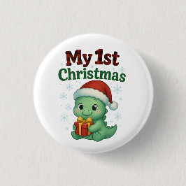 赤ちゃん 男の子 初めてのクリスマス ディノ 缶バッジ