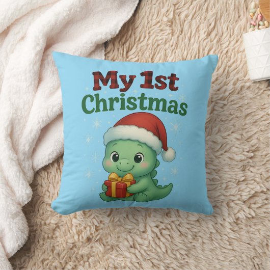 赤ちゃん 男の子 初めてのクリスマス 恐竜 クッション (ブランケット)