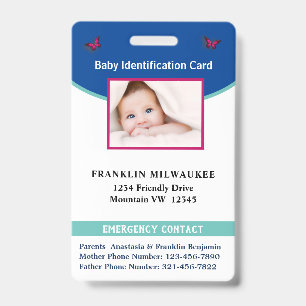 赤ちゃん 男の子 女の子 写真付き ID カード オーダーメイド バッジ